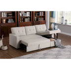 Polster-Ecksofa mit Ausziehfunktion und Recamiere
