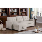 Polster-Ecksofa mit Ausziehfunktion und Recamiere