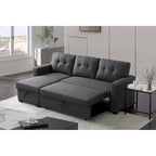 Polster-Ecksofa mit Ausziehfunktion und Recamiere