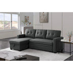Polster-Ecksofa mit Ausziehfunktion und Recamiere