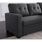 Polster-Ecksofa mit Ausziehfunktion und Recamiere