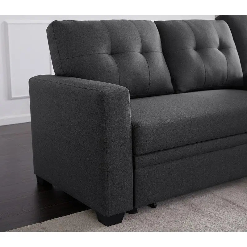 Polster-Ecksofa mit Ausziehfunktion und Recamiere