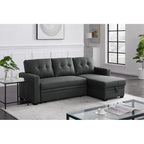 Polster-Ecksofa mit Ausziehfunktion und Recamiere