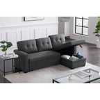 Polster-Ecksofa mit Ausziehfunktion und Recamiere