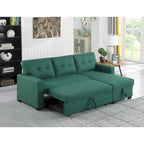 Polster-Ecksofa mit Ausziehfunktion und Recamiere