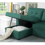 Polster-Ecksofa mit Ausziehfunktion und Recamiere