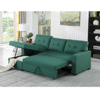 Polster-Ecksofa mit Ausziehfunktion und Recamiere