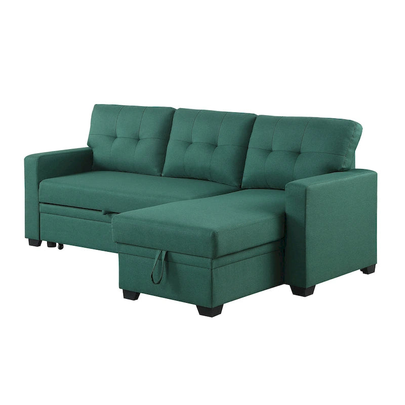 Polster-Ecksofa mit Ausziehfunktion und Recamiere
