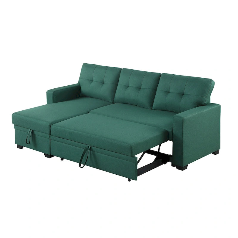 Polster-Ecksofa mit Ausziehfunktion und Recamiere