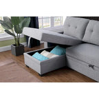 Polster-Ecksofa mit Ausziehfunktion und Recamiere