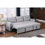 Polster-Ecksofa mit Ausziehfunktion und Recamiere