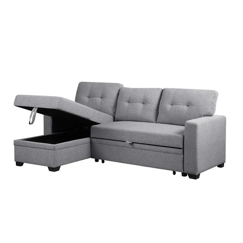 Polster-Ecksofa mit Ausziehfunktion und Recamiere