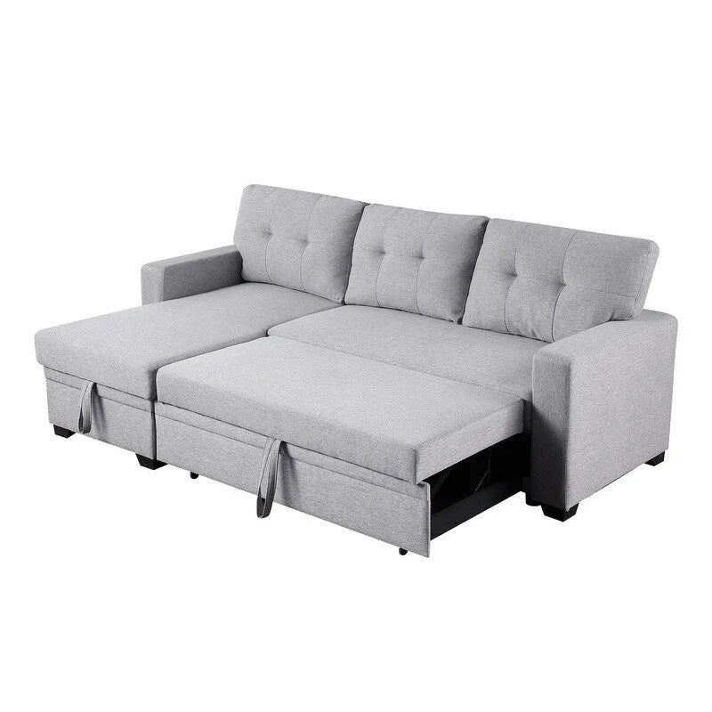 Polster-Ecksofa mit Ausziehfunktion und Recamiere