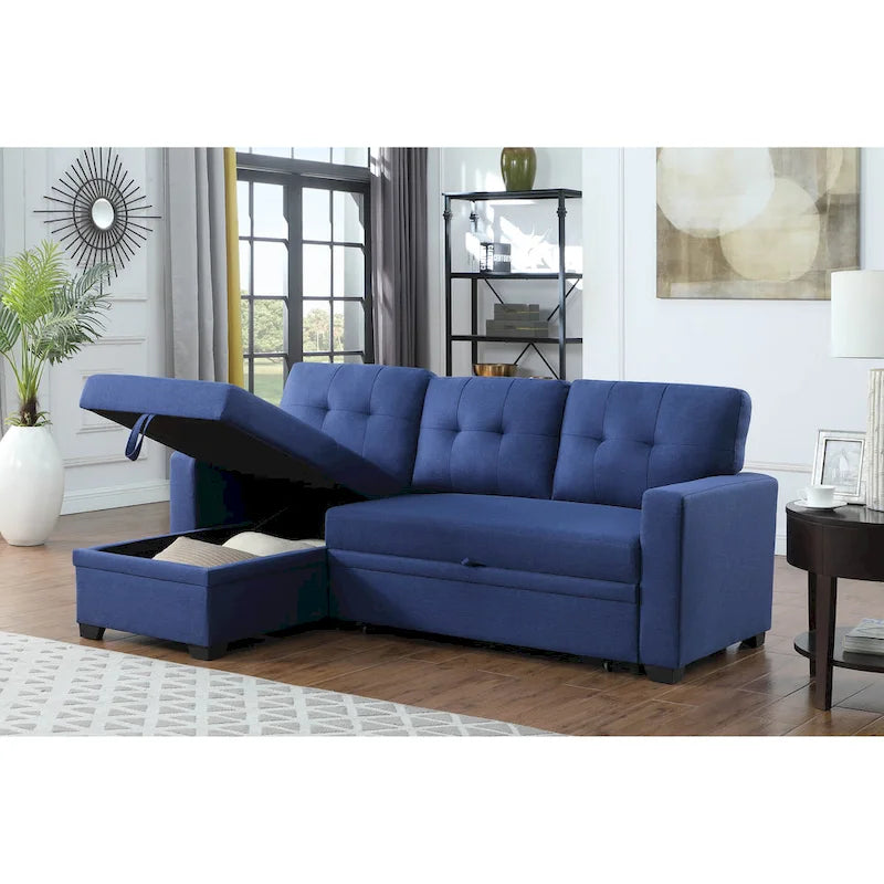 Polster-Ecksofa mit Ausziehfunktion und Recamiere