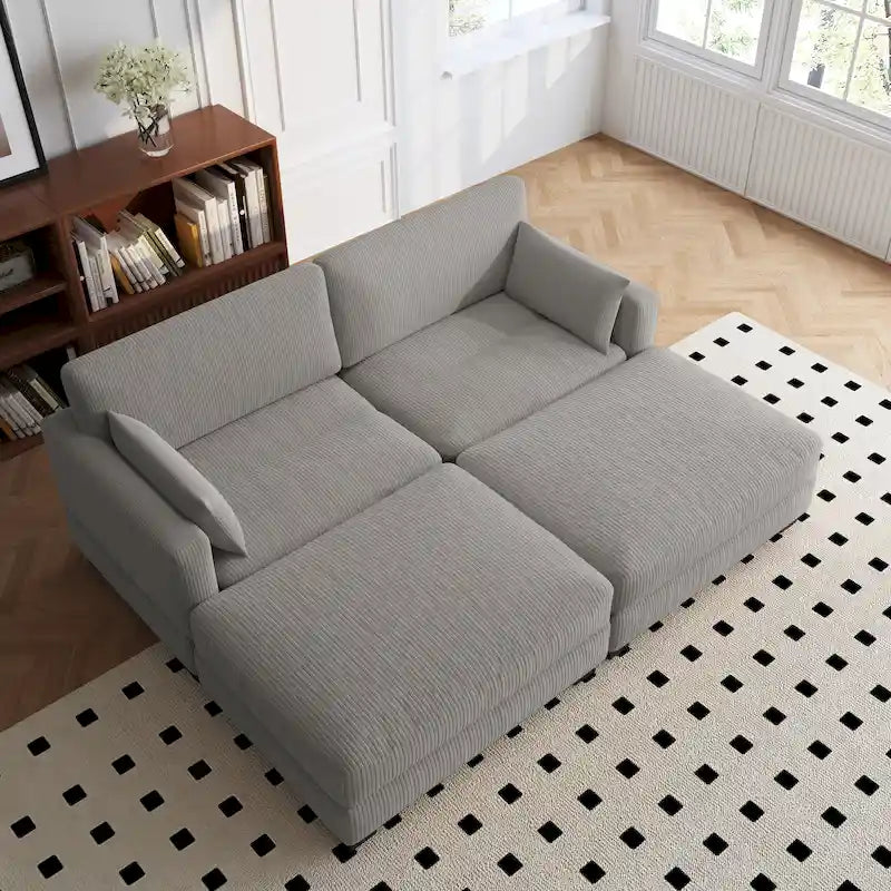 88 Umwandelbares größeres modulares Ecksofa-Set