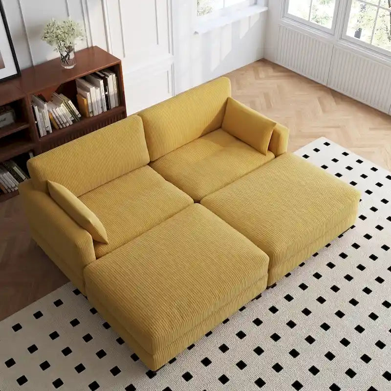88 Umwandelbares größeres modulares Ecksofa-Set
