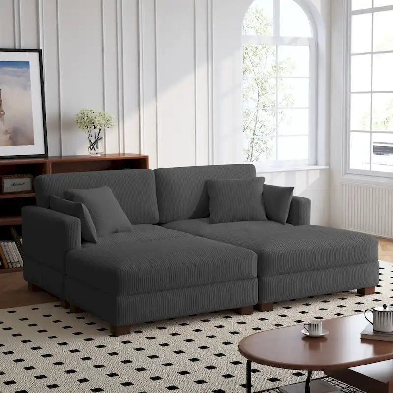 88 Umwandelbares größeres modulares Ecksofa-Set