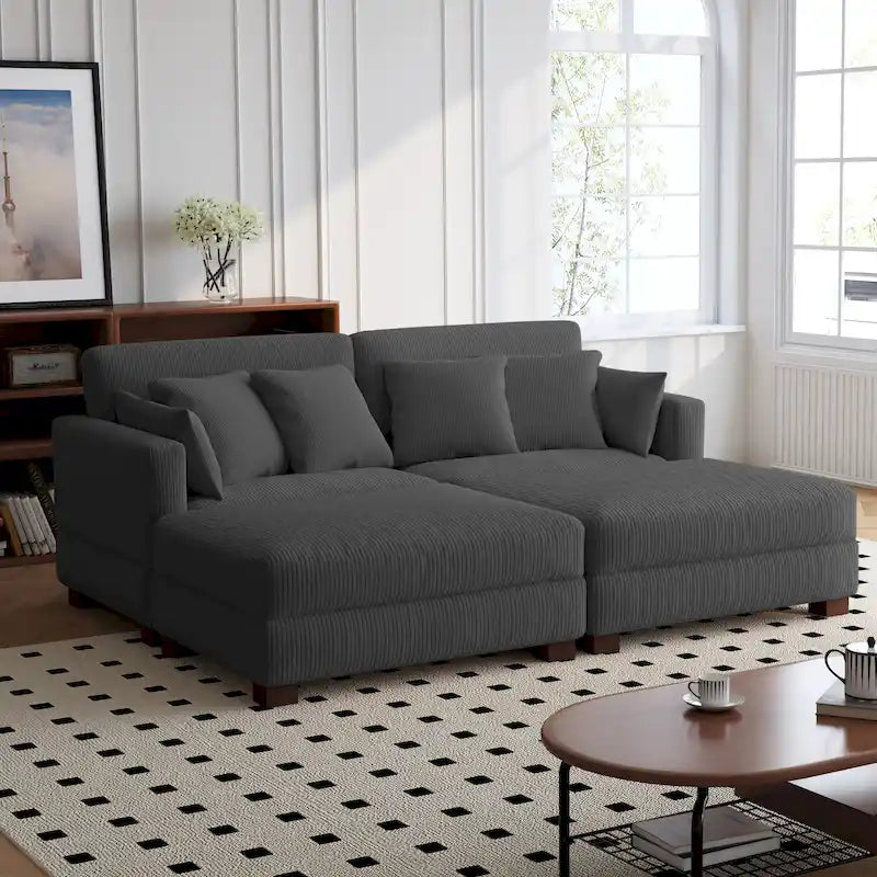 88 Umwandelbares größeres modulares Ecksofa-Set
