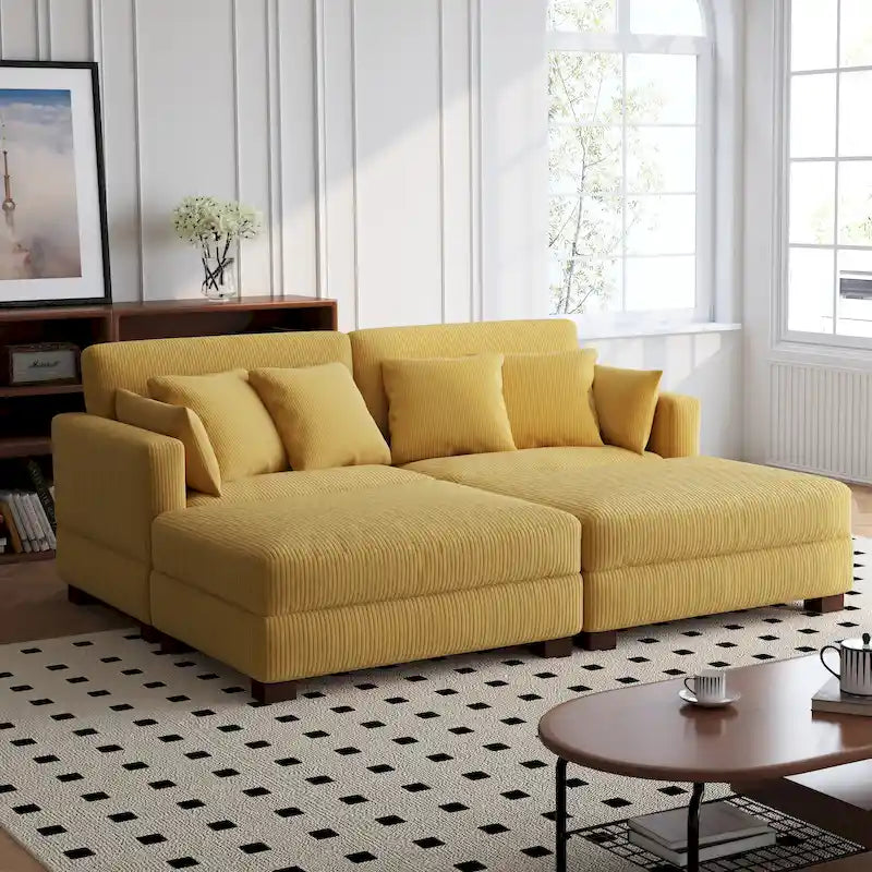 88 Umwandelbares größeres modulares Ecksofa-Set