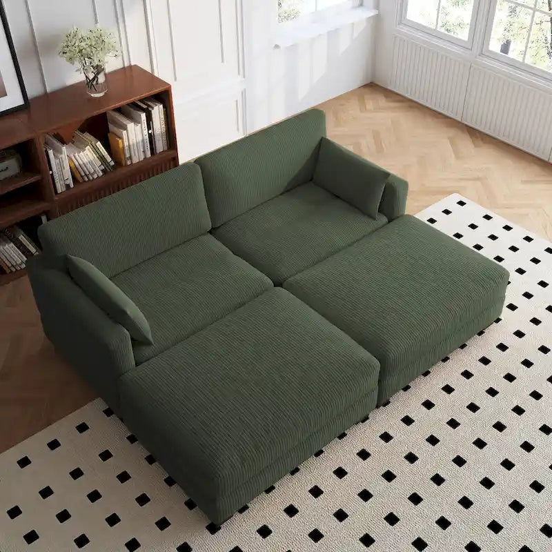 88 Umwandelbares größeres modulares Ecksofa-Set