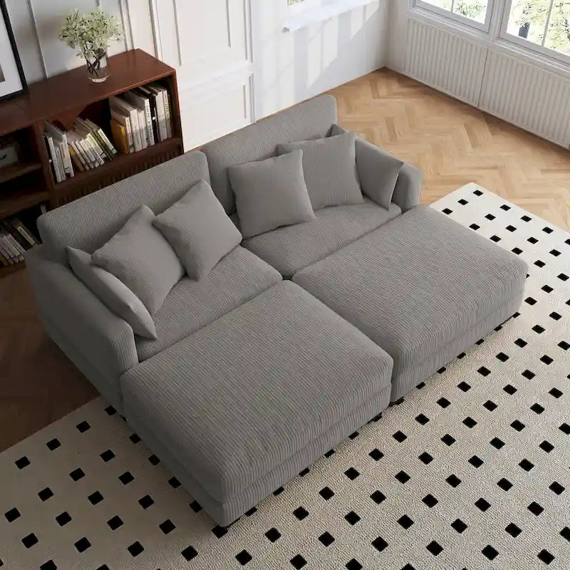 88 Umwandelbares größeres modulares Ecksofa-Set