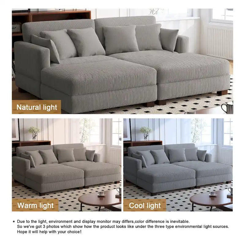 88 Umwandelbares größeres modulares Ecksofa-Set