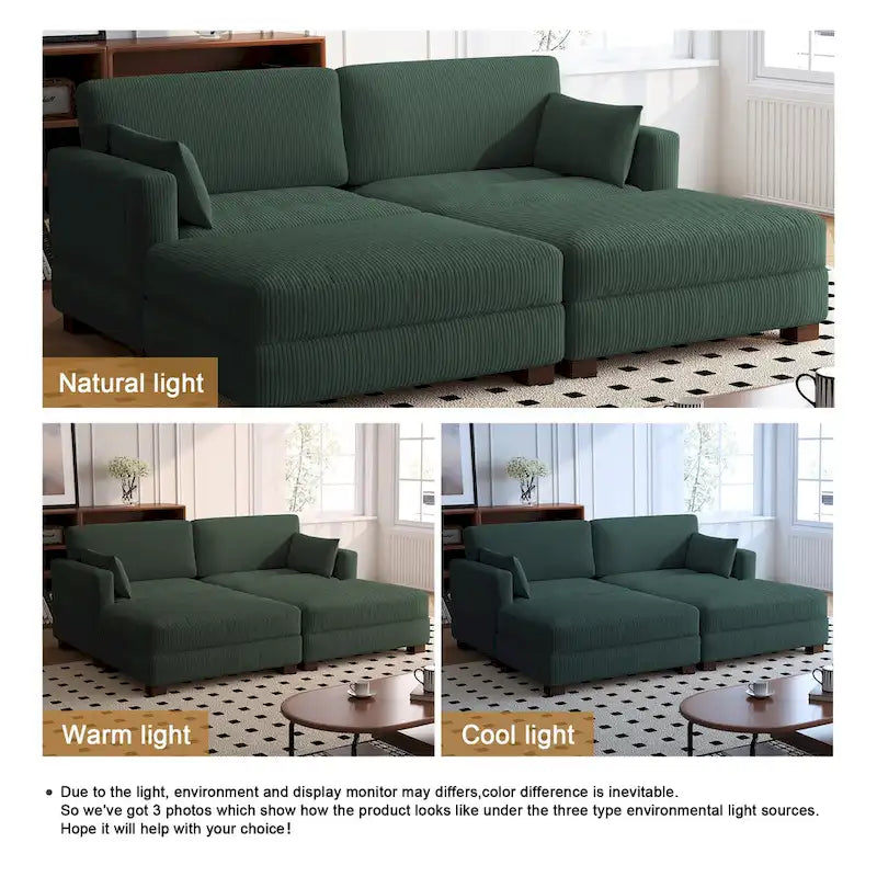 88 Umwandelbares größeres modulares Ecksofa-Set