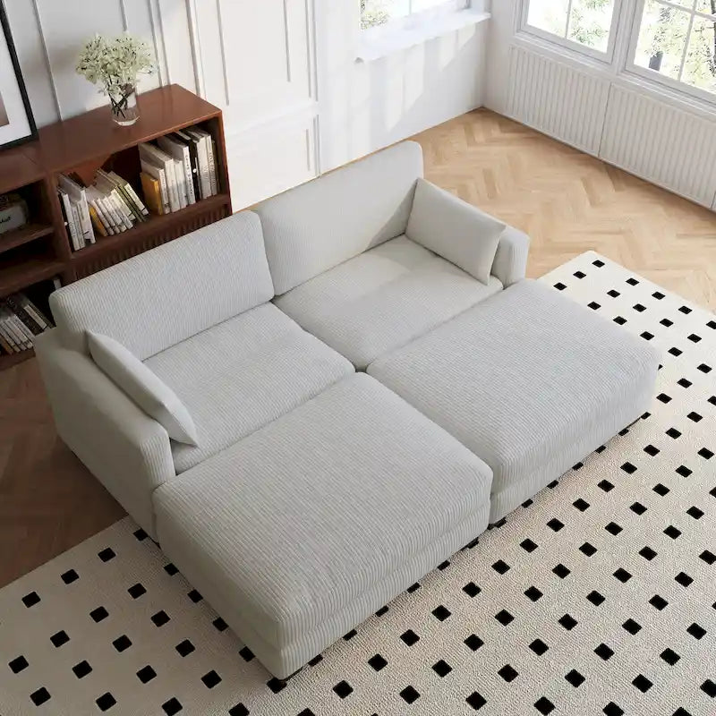 88 Umwandelbares größeres modulares Ecksofa-Set