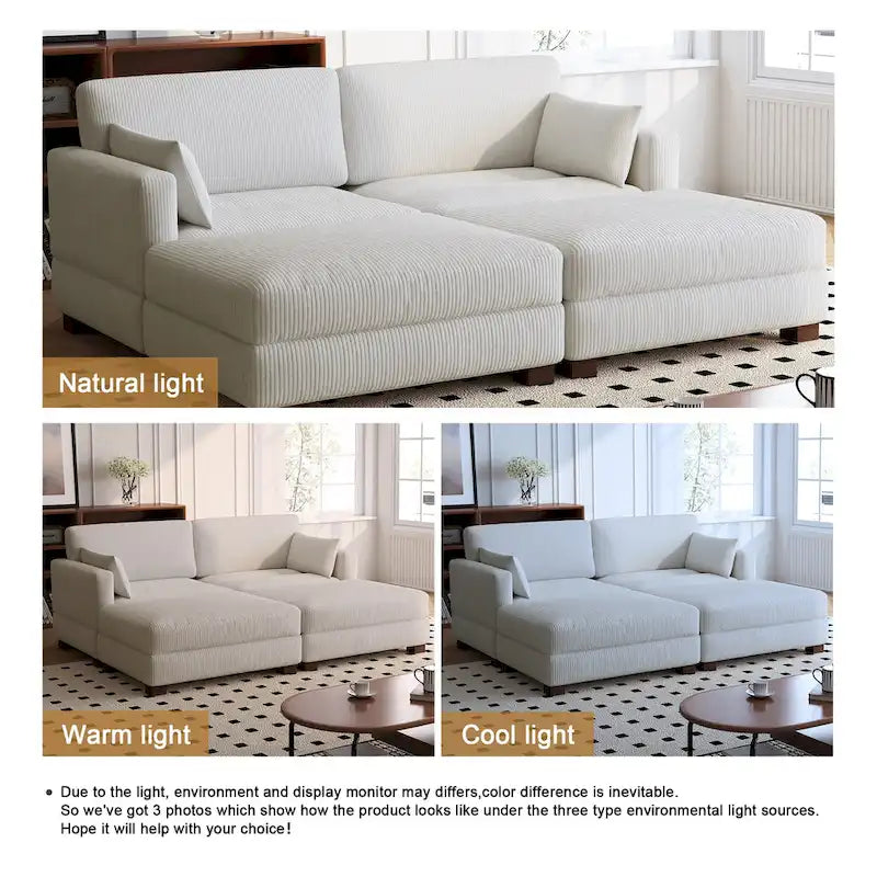 88 Umwandelbares größeres modulares Ecksofa-Set