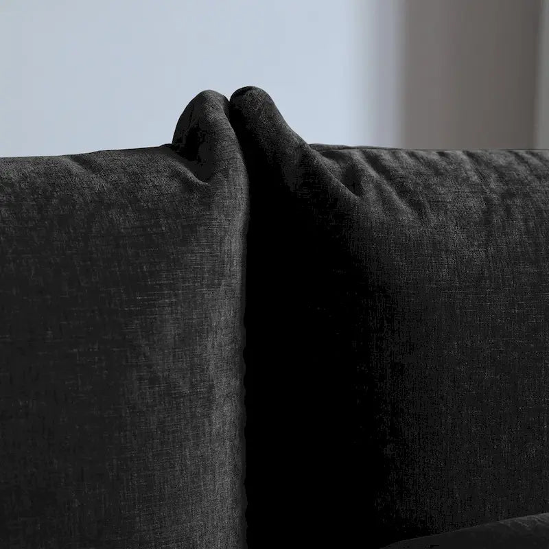 104 L-förmiges Chenille-Modulsofa, modernes, halbfestes Sofa mit Ottomane