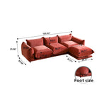 104 L-förmiges Chenille-Modulsofa, modernes, halbfestes Sofa mit Ottomane