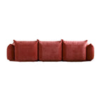 104 L-förmiges Chenille-Modulsofa, modernes, halbfestes Sofa mit Ottomane