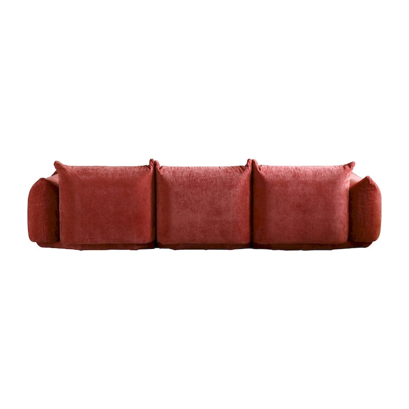 104 L-förmiges Chenille-Modulsofa, modernes, halbfestes Sofa mit Ottomane