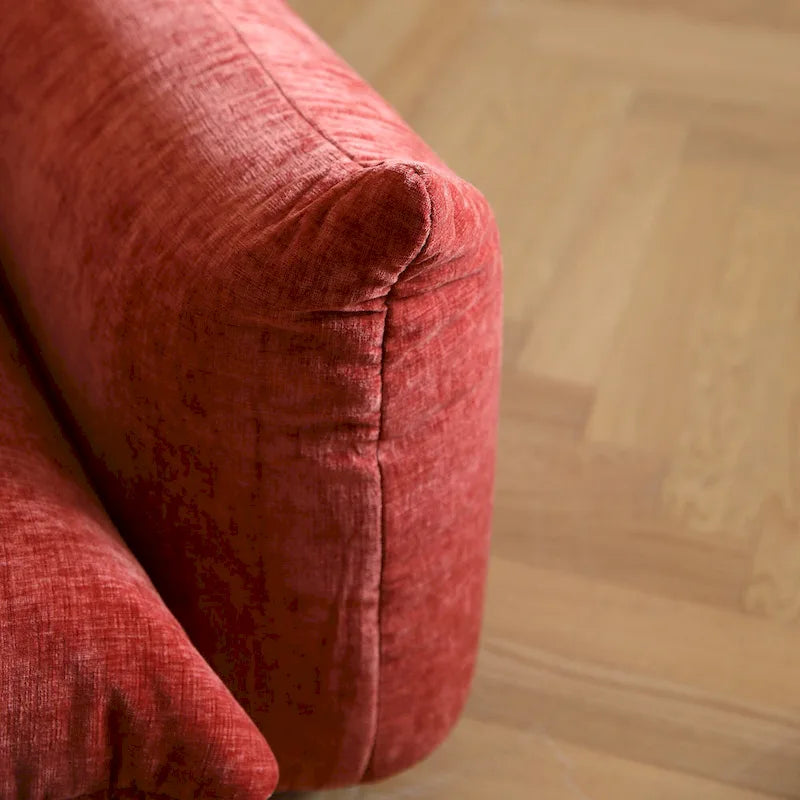 104 L-förmiges Chenille-Modulsofa, modernes, halbfestes Sofa mit Ottomane