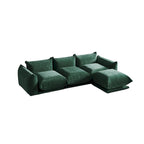 104 L-förmiges Chenille-Modulsofa, modernes, halbfestes Sofa mit Ottomane