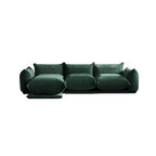 104 L-förmiges Chenille-Modulsofa, modernes, halbfestes Sofa mit Ottomane