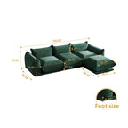104 L-förmiges Chenille-Modulsofa, modernes, halbfestes Sofa mit Ottomane