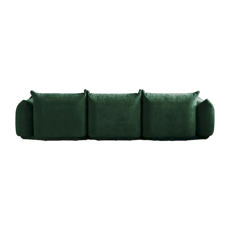 104 L-förmiges Chenille-Modulsofa, modernes, halbfestes Sofa mit Ottomane