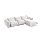 104 L-förmiges Chenille-Modulsofa, modernes, halbfestes Sofa mit Ottomane