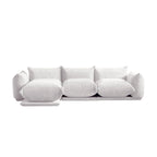 104 L-förmiges Chenille-Modulsofa, modernes, halbfestes Sofa mit Ottomane