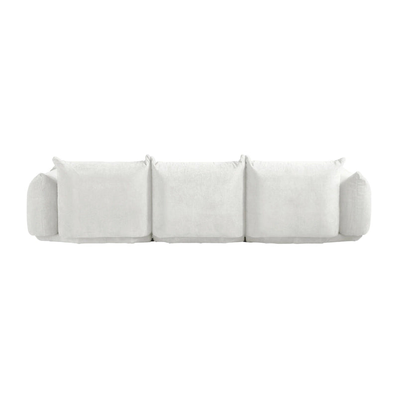 104 L-förmiges Chenille-Modulsofa, modernes, halbfestes Sofa mit Ottomane