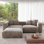 Sektional-Sofa mit 4 Kissen, Modernes luxuriöses modulares Sektional-Sofa mit Chaiselongue-Hockern