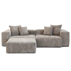 Sektional-Sofa mit 4 Kissen, Modernes luxuriöses modulares Sektional-Sofa mit Chaiselongue-Hockern