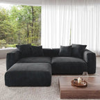 Sektional-Sofa mit 4 Kissen, Modernes luxuriöses modulares Sektional-Sofa mit Chaiselongue-Hockern