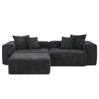 Sektional-Sofa mit 4 Kissen, Modernes luxuriöses modulares Sektional-Sofa mit Chaiselongue-Hockern