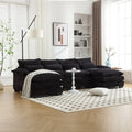 Schnittsofa Cloud Couch für Wohnzimmer, modernes Chenille-/Bouclé-U-förmiges Sofa, bequemes modulares Schlafsofa mit doppelter Recamiere