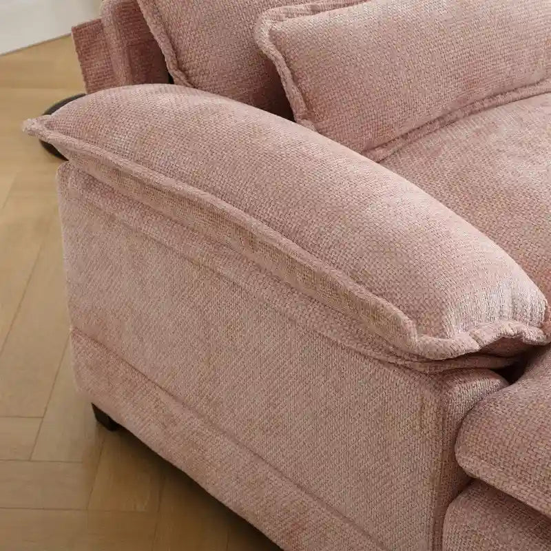 Schnittsofa Cloud Couch für Wohnzimmer, modernes Chenille-/Bouclé-U-förmiges Sofa, bequemes modulares Schlafsofa mit doppelter Recamiere