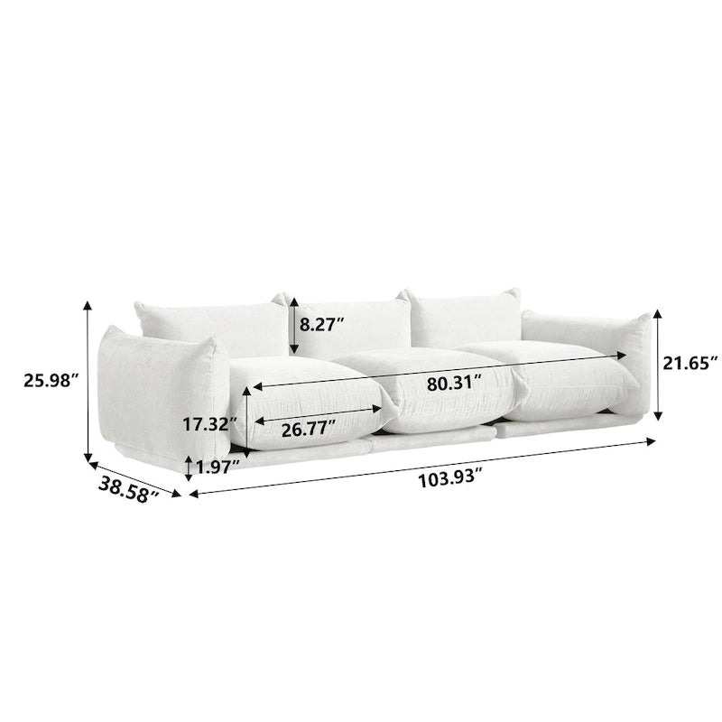 Modulare Polster-Ecksofas aus Chenille-Stoff Loungesofas