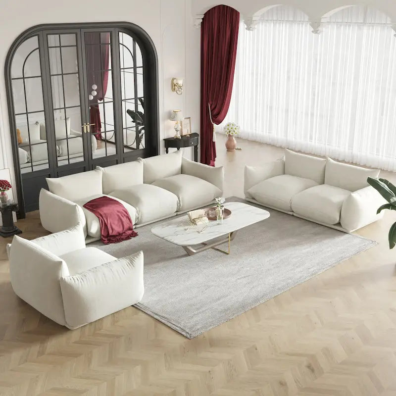 Modulare Polster-Ecksofas aus Chenille-Stoff Loungesofas