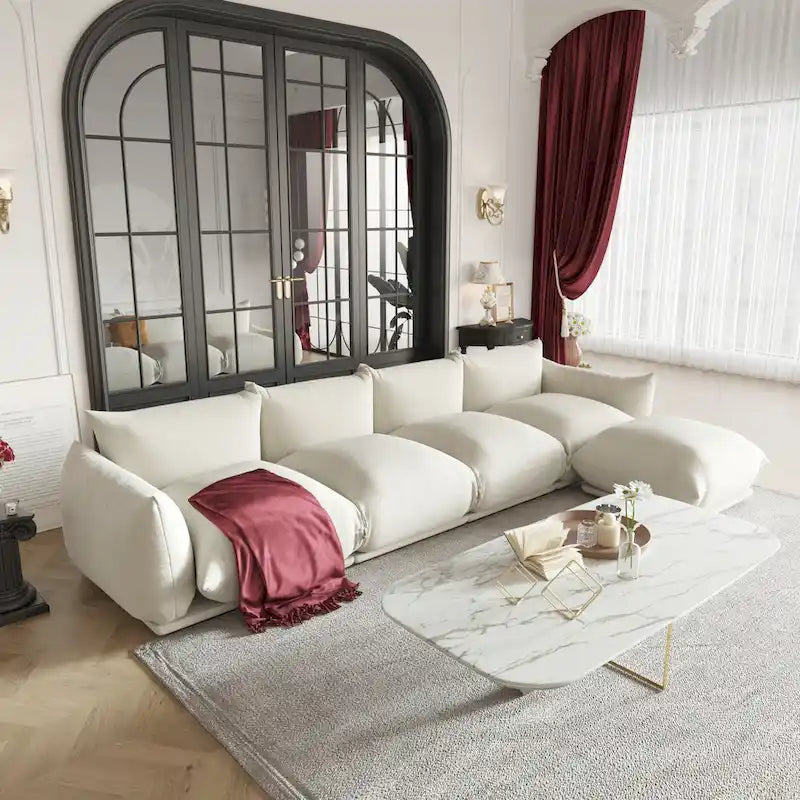 Modulare Polster-Ecksofas aus Chenille-Stoff Loungesofas